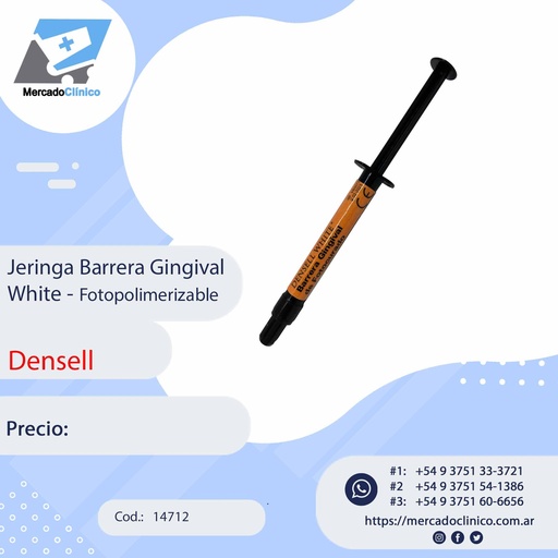[14712] Jeringa Barrera Gingival  White - Fotopolimerizable - Densell