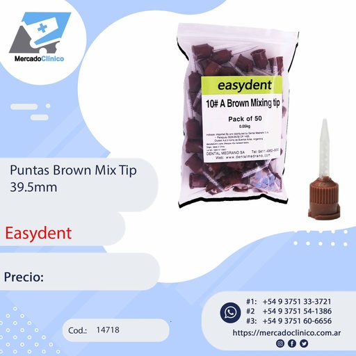 [14718] Puntas brown mix tip 39.5 - Easydent