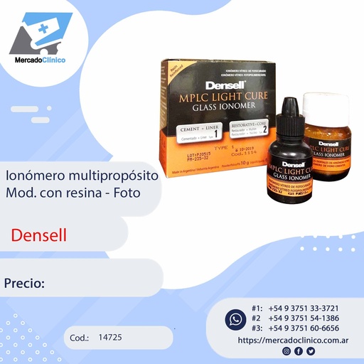[14725] Ionómero multipropósito Mod. con resina - Foto - Densell
