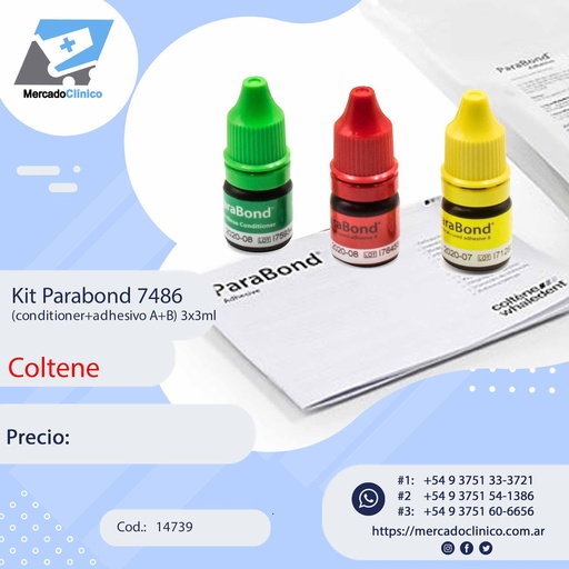 [14739] Kit Parabond 7486 (conditioner+adhesivo A+B) 3x3ml - Coltene