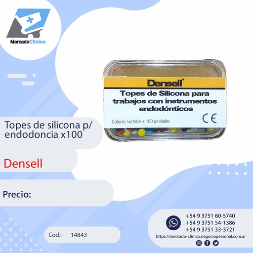 [14843] Topes de silicona p/ endodoncia x100 - Densell