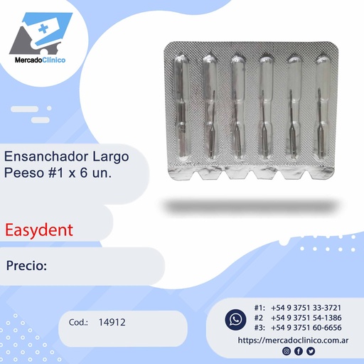[14912] Ensanchador Largo Peeso #1 x 6 un - Easydent