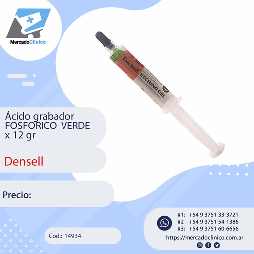 [14934] Acido Grabador fosfórico Etching - VERDE x 12gr - DENSELL