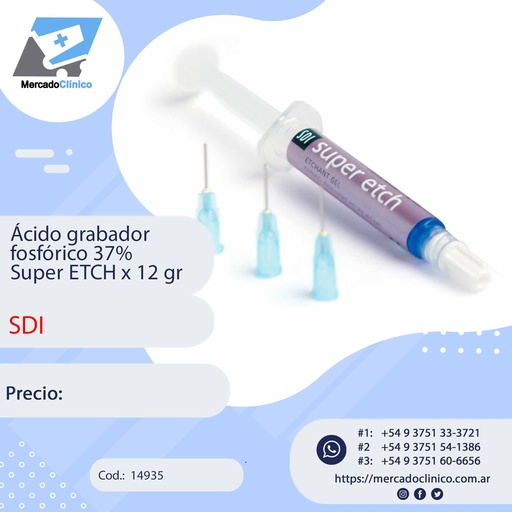 [14935] Acido Grabador fosfórico 37% Super ETCH x 12 gr - SDI