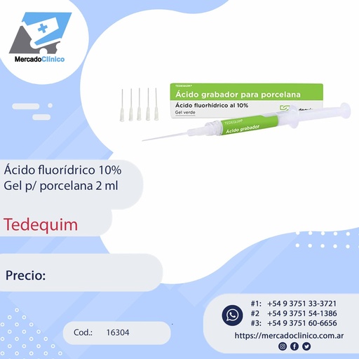 [16304] Acido fluorhídrico 10 % GEL p/ porcelana - TEDEQUIM