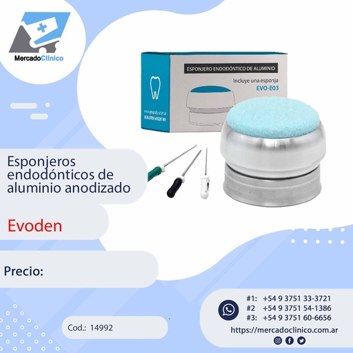 [14992] Esponjeros  endodónticos de aluminio anodizado - EVODEN