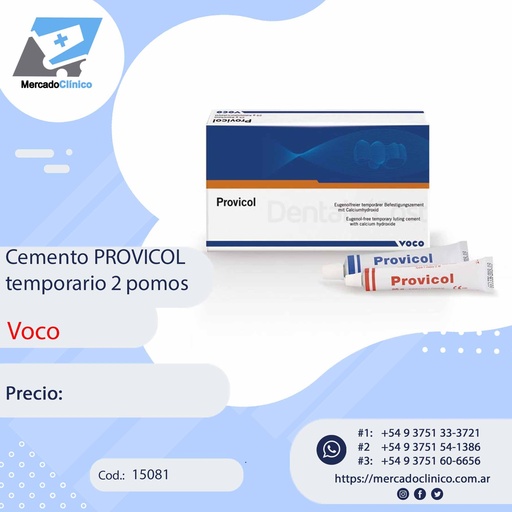 [15081] Cemento PROVICOL  temporario 2 pomos  - VOCO