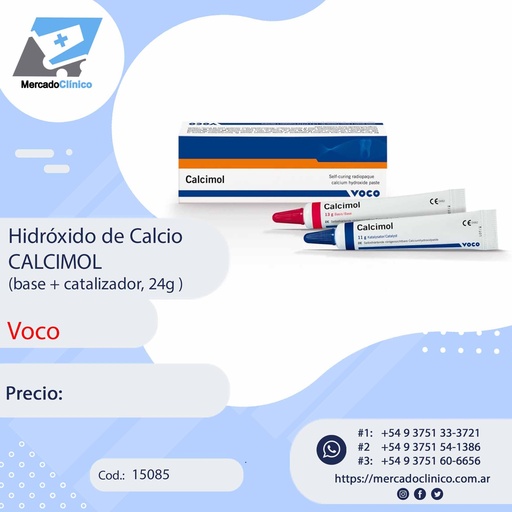 [15085] Cemento Hidróxido de Calcio CALCIMOL (base + catalizador, 24g ) - VOCO