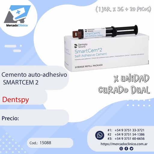 Cemento auto-adhesivo  SMARTCEM 2 - x 1 unidad -  curado Dual - DENTSPLY