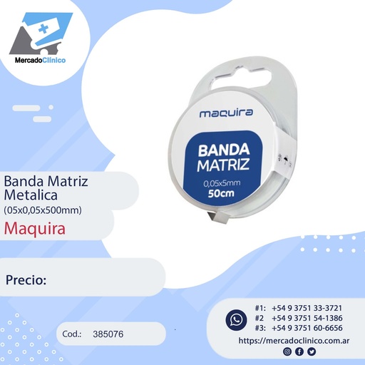 [14450] Banda Matriz metálica - 05x0,05x500mm - 14450 - Maquira