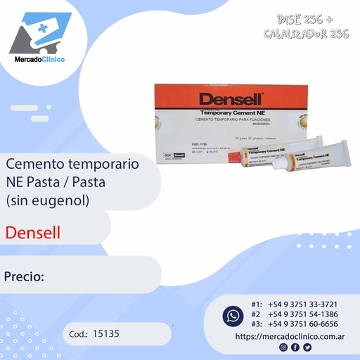 [15135] Cemento temporario NE Pasta / Pasta  (sin eugenol) - DENSELL