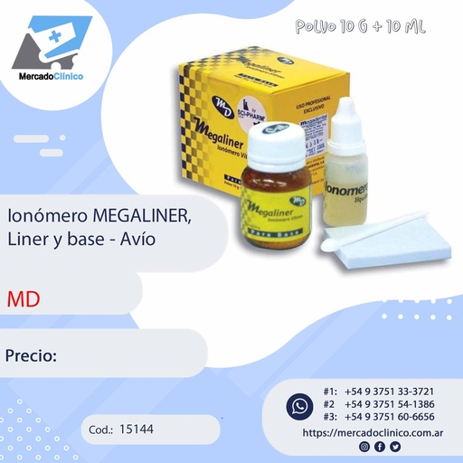 [15144] Ionómero MEGALINER,  Liner y base - Avío -MD