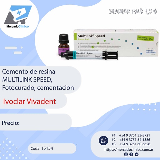 [15154] Cemento de resina  MULTILINK SPEED, Fotocurado, cementacion - IVOCLAR VIVADENT