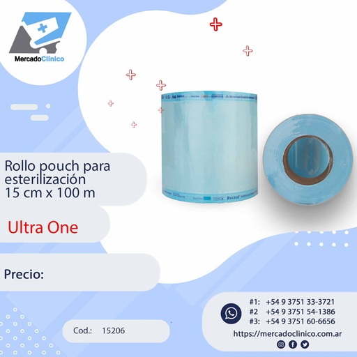 [15206] Rollo pouch para esterilización 15 cm x 100 m - ULTRA ONE