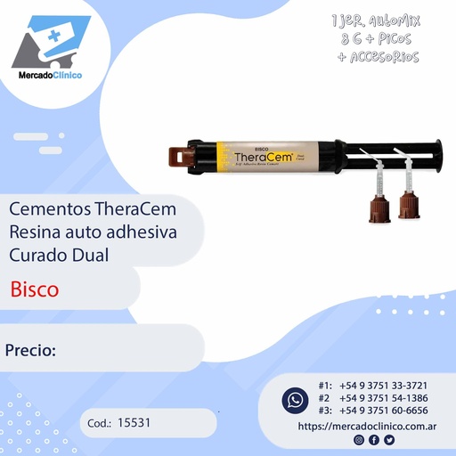[15531] Cemento TheraCem Resina Auto adhesiva - DUAL - BISCO