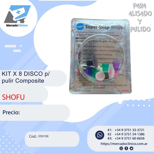[0501X8] Kit discos shofu p/ pulir Composite - SHOFU