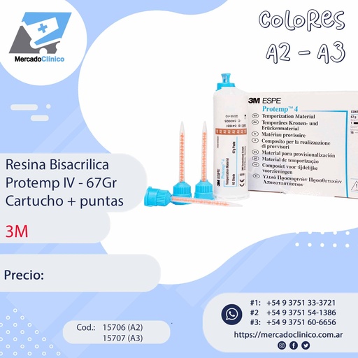 Resina Bisacrilica Protemp IV - 67Gr  Cartucho + puntas - 3M