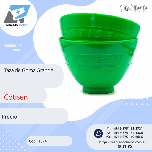 [15741] Taza de goma Siliconada grande verde - Cotisen