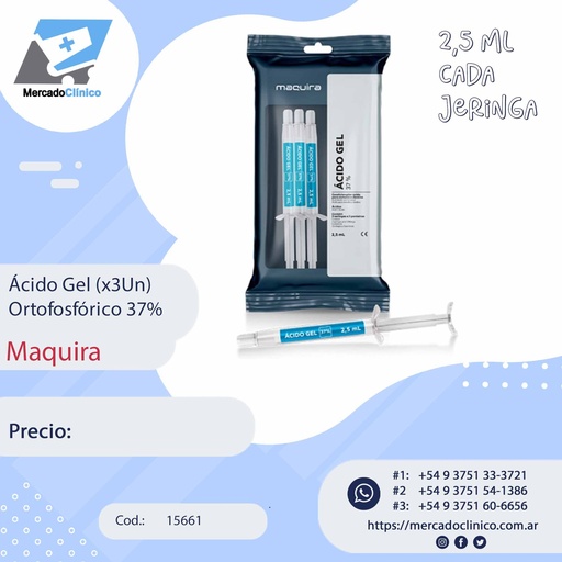 [15661] Acido Gel (x 3 Un) Ortofosforico 37% - Maquira