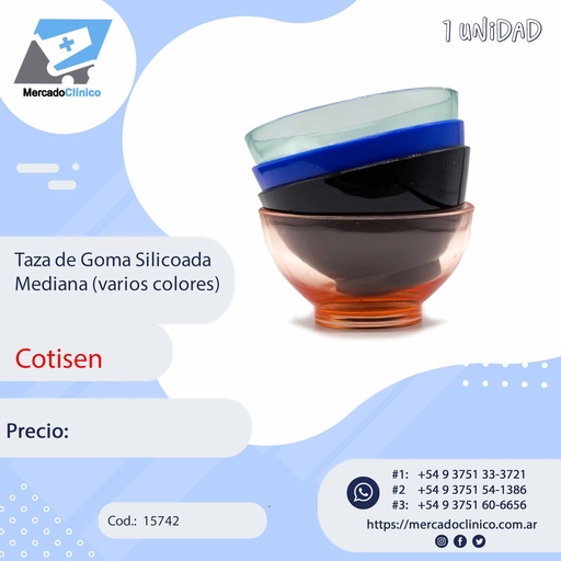 [15742] Taza de Goma Siliconada Mediana (varios colores)- Cotisen