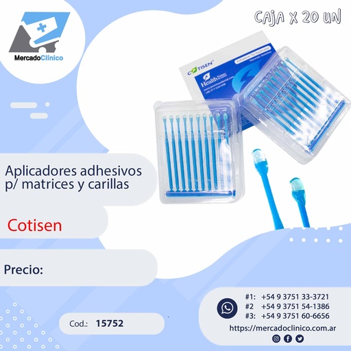 [15752] Aplicadores adhesivos p/ matrices y carillas 20un - Cotisen