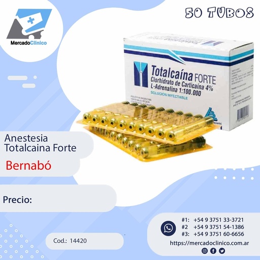 [14420] Anestesia x 50 Un - Totalcaina Forte - Bernabó