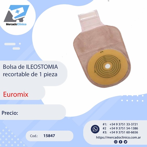 [15847] Bolsa de ILESTOMIA  recortable de 1 pieza - EUROMIX