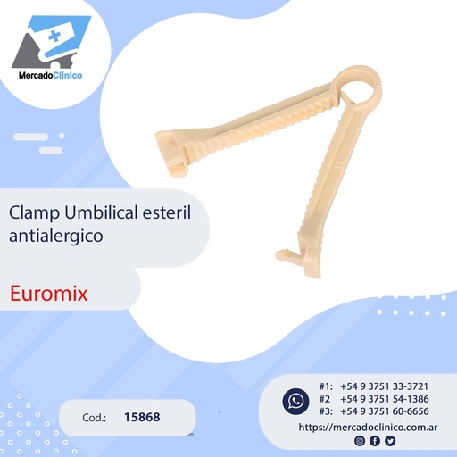 [15868] Clamp Umbilical estéril - Antialérgico - EUROMIX
