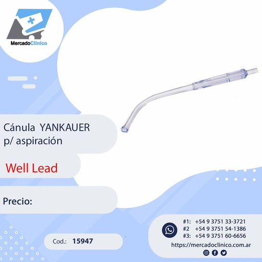 [15947] Cánula  YANKAUER  p/ aspiración - WELL LEAD