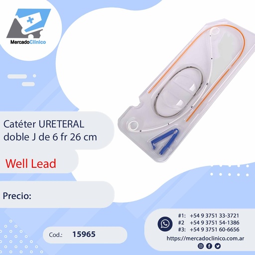 [15965] Catéter URETRAL doble J - WELL LEAL