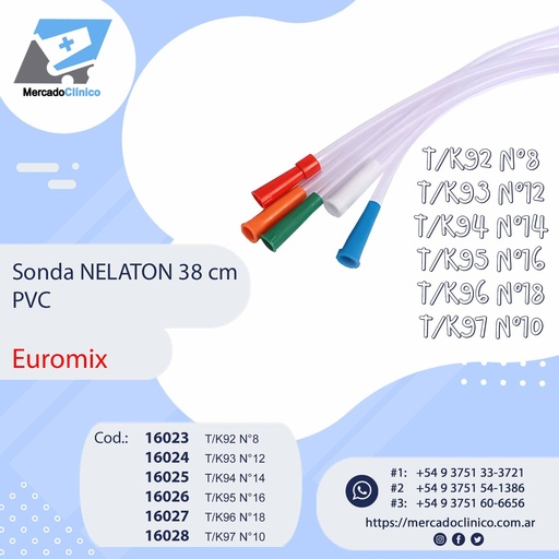 Sonda NELATON  38 cm - PVC - WELL LEAD