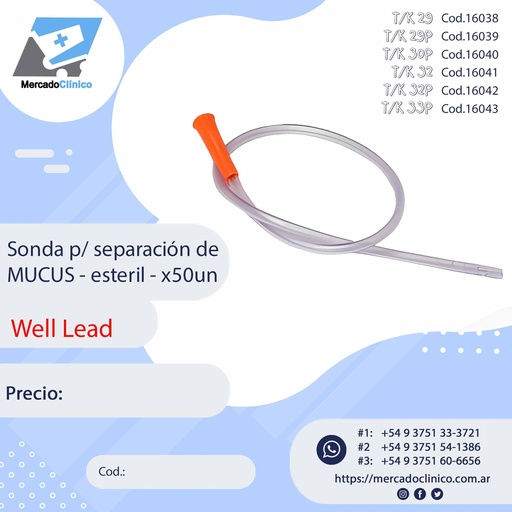 Sonda p/ separación de MUCUS - estéril - x50un - WELL LEAD