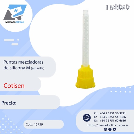 [15739] Puntas mezcladoras de silicona M (amarilla) - COTISEN