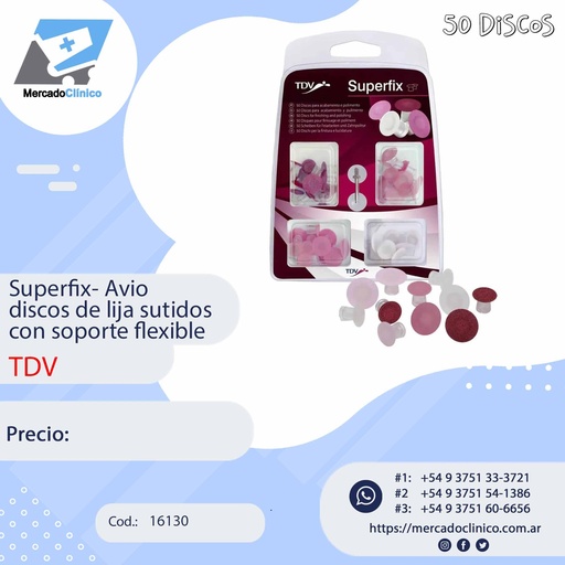 [16130] Superfix- Avio  discos de lija sutidos  con soporte flexible - TDV
