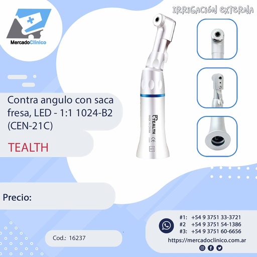 [16237] Contra angulo con saca fresa, LED - .:1 1024-B2 (CEN-21C) - TEALTH