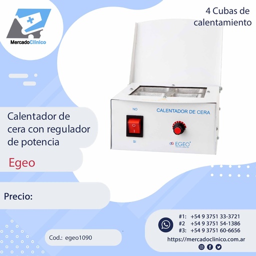 [egeo1090] Calentador de cera con regulador de potencia - EGEO
