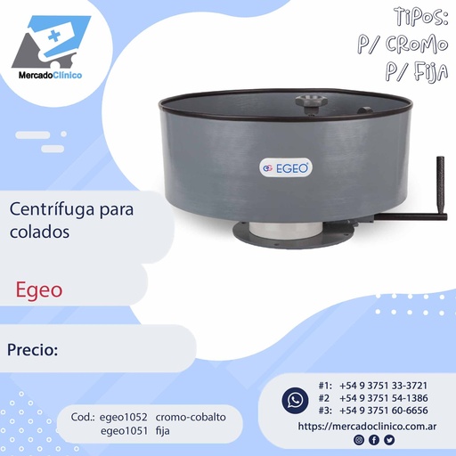 [egeo1052] Centrífuga para colados - CROMO-COBALTO- EGEO